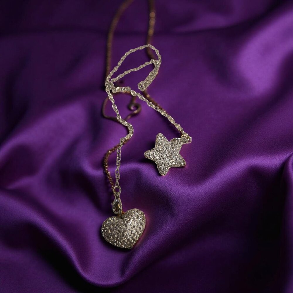 Wrap around rhinestone star and heart bracelet~ new!